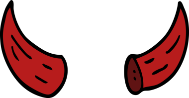 Bir insan tarafından çizilmiş boynuz karalamaları.