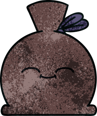 Bir insan tarafından çizilmiş eski grunge desenli bir çuval.