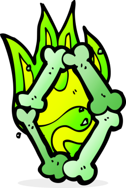 Bir insan tarafından çizilmiş bir cadılar bayramı kemik numarası.