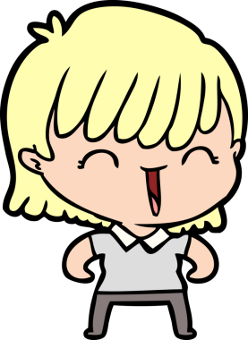 Bir insan tarafından çizilmiş karikatür kadın.