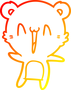 Bir insan tarafından çizilen mutlu ayı karikatürünü çiziyorum.