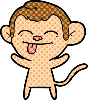 Bir insan tarafından çizilmiş komik çizgi maymun.