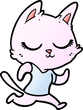 Bir insan tarafından çizilen sakin çizgi film kedisi