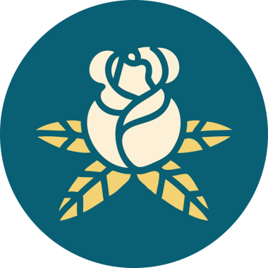 Bir insan tarafından çizilmiş tek bir gülün ikonik dövme şekli