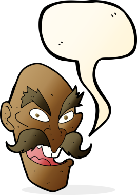 Bir insan tarafından çizilmiş konuşma baloncuğuyla yaşlı bir adamın suratını karala.