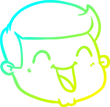 Bir insan tarafından çizilmiş mutlu bir erkek çizgi film çizimi.