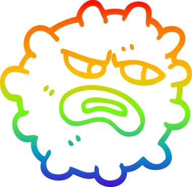 gökkuşağı gradyan çizimi bir insan tarafından çizilmiş komik bir mikrop