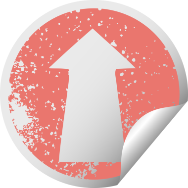 sıkıntılı dairesel soyma etiketi bir insan tarafından çizilmiş tuhaf sembol oku