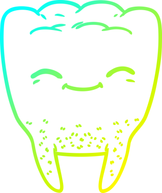 Bir insan tarafından çizilmiş bir çizgi film dişinin soğuk gradyan çizimi.