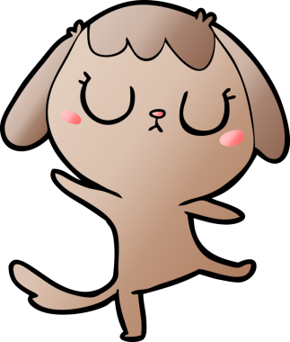 Bir insan tarafından çizilmiş şirin bir çizgi film köpeği.