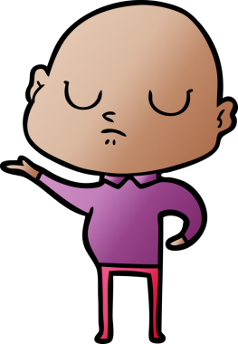 bir insan tarafından çizilmiş kel bir adam.