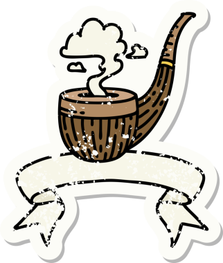 Bir insan tarafından çizilmiş sigara tiryakisi dövmeli eski bir etiket.