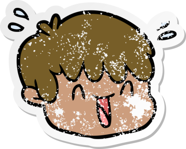 Bir insan tarafından çizilmiş karikatür erkek yüzü.