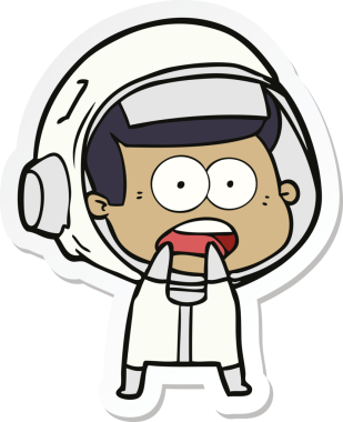 Bir insan tarafından çizilen bir karikatür çıkartması astronotu şaşırttı.