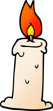 Bir insan tarafından çizilmiş karton mum.