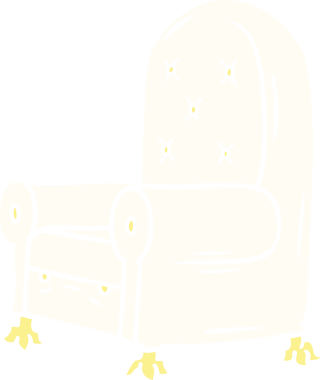 Bir insan tarafından çizilmiş mavi bir koltuk karalaması.