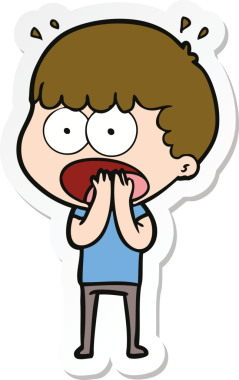 Bir insan tarafından çizilmiş bir karikatür çıkartması.