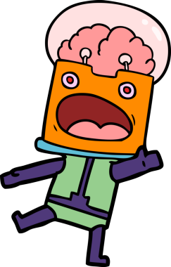 Bir insan tarafından çizilmiş çizgi film robotu