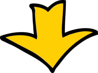 Bir insan tarafından çizilmiş el çizimi karikatür ok sembolü