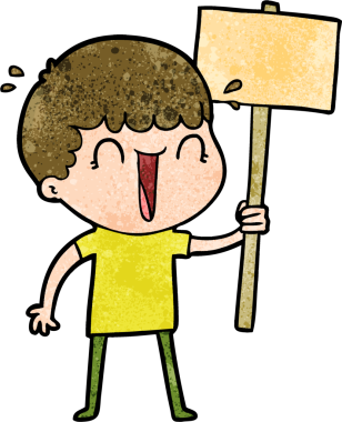 Bir insan tarafından çizilmiş, gülen karikatürcü adam.