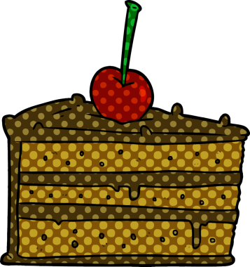 Bir insan tarafından çizilmiş lezzetli çikolatalı pasta.