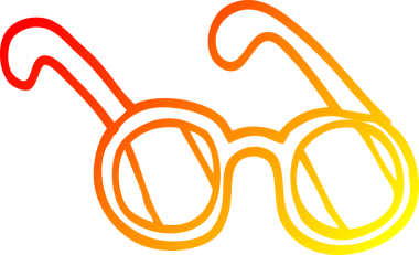 Bir insan tarafından çizilmiş çizgi film güneş gözlüğü çizimi.