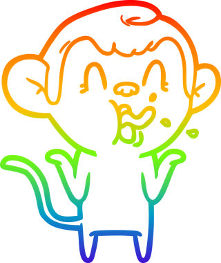 gökkuşağı gradyan çizgisi insan tarafından çizilmiş çılgın bir çizgi maymun çizimi