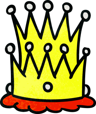 Bir insan tarafından çizilmiş iki taç desenli karikatür.