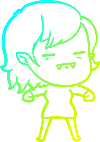 Bir insan tarafından çizilmiş bir ölümsüz vampir kız çizgi filmi.