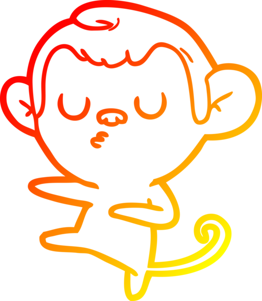 Bir insan tarafından çizilmiş çizgi film maymunu çizimi