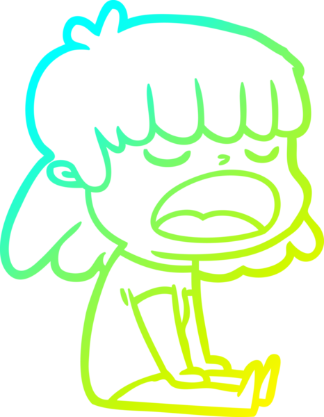 Bir insan tarafından yüksek sesle çizilmiş bir karikatür kadın çizimi.