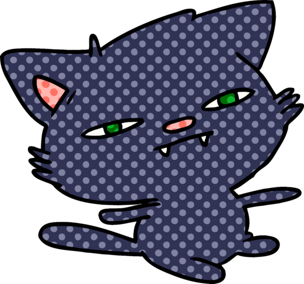 Bir insan tarafından çizilmiş kawaii kedisinin serbest çizimi.