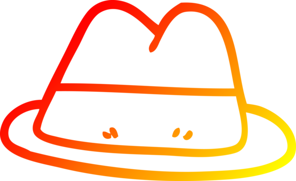 Bir insan tarafından çizilmiş çizgi film şapkasının sıcak çizgi çizimi