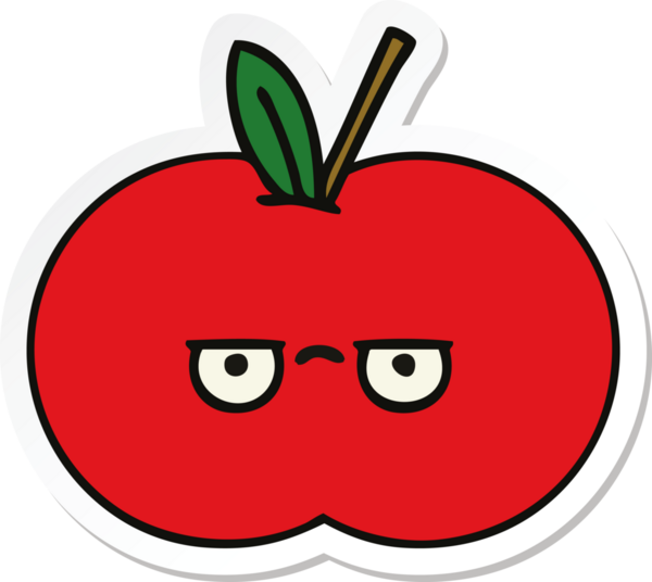 Bir insan tarafından çizilmiş kırmızı bir çizgi filmin çıkartması.