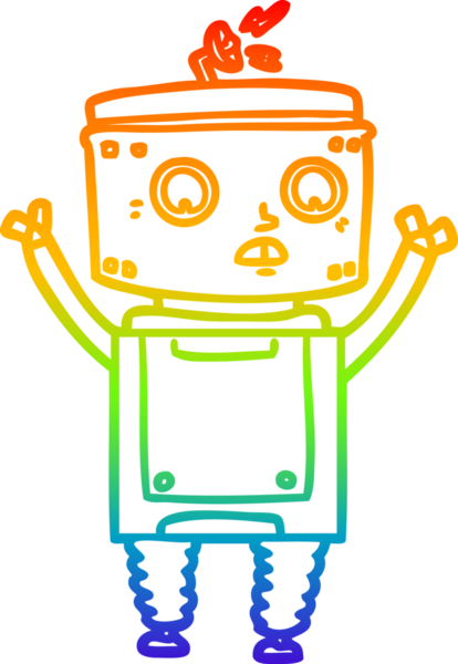 gökkuşağı gradyan çizgisi bir insan tarafından çizilmiş robot çizgi