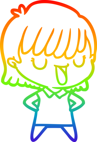 gökkuşağı gradyan çizimi bir insan tarafından çizilmiş bir karikatür kadın