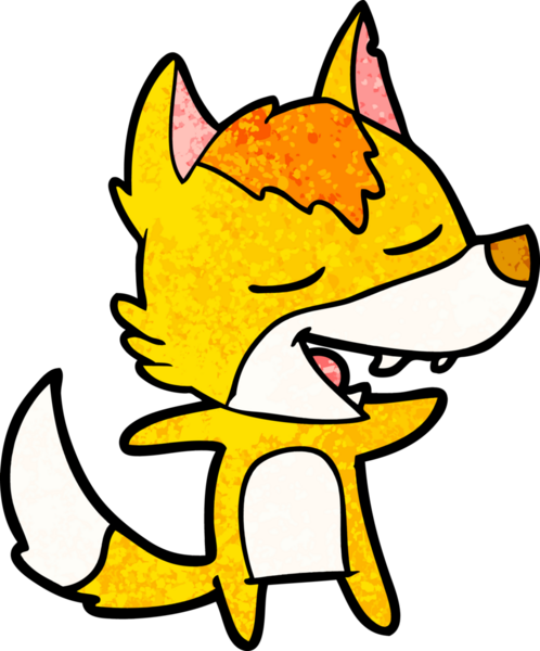 Bir insan tarafından çizilmiş tilki çizgi film karakteri