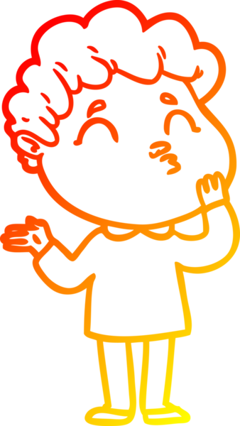 Bir insan tarafından çizilen çizgi film karakterinin sıcak çizgi çizimi