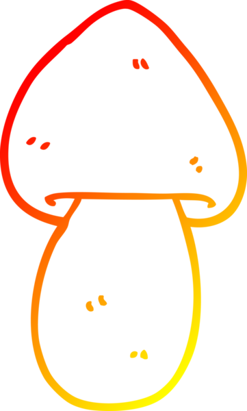 Bir insan tarafından çizilmiş bir mantarın sıcak gradyan çizimi