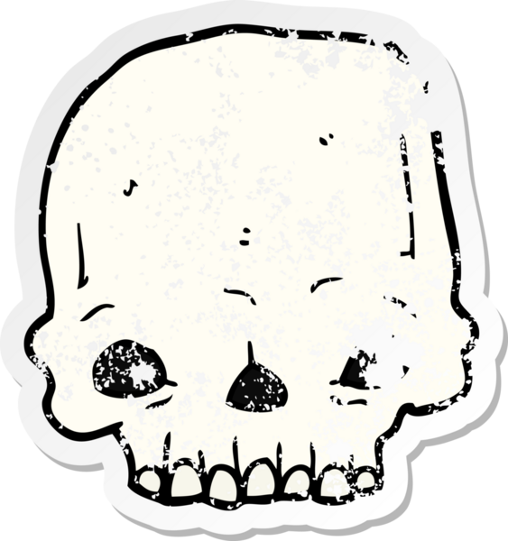 Bir insan tarafından çizilmiş ürkütücü bir karikatür çıkartması.