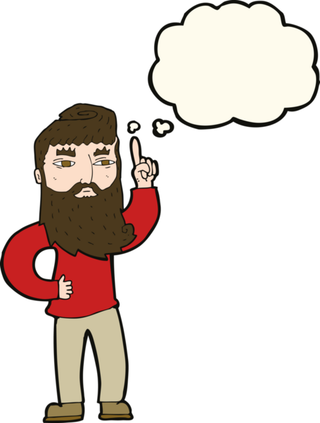 Bir insan tarafından çizilmiş düşünce baloncuğu fikri olan çizgi film adamı.