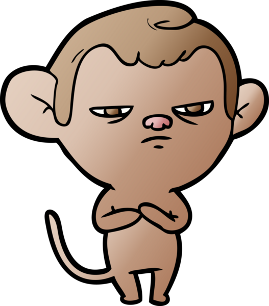 Bir insan tarafından çizilmiş çizgi maymun.