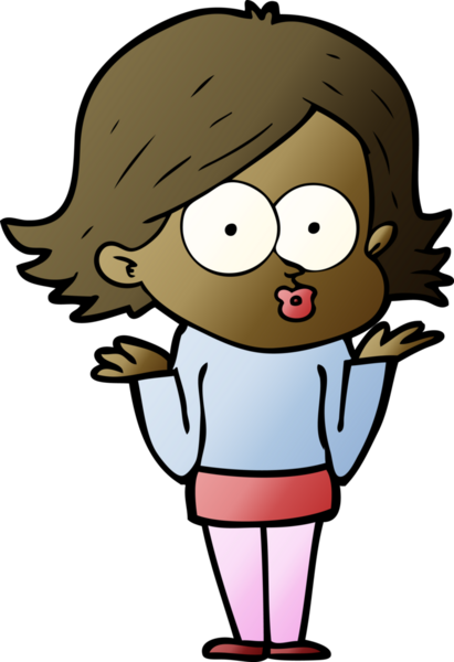 Çizgi film kızı somurtuyor bir insan tarafından