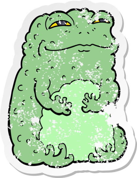 Bir insan tarafından çizilmiş kendini beğenmiş karikatür çıkartması.