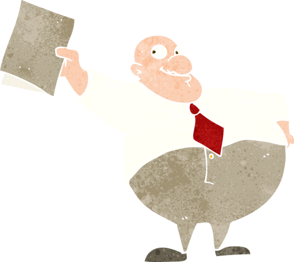 Bir insan tarafından çizilmiş mutlu patron çizgi filmi.