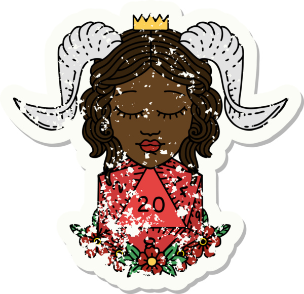 Retro Dövme Biçimi Bir insan tarafından çizilmiş doğal 20 d20 zar atışıyla düzenleniyor