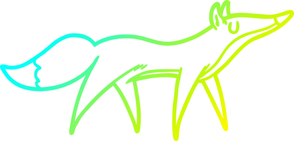 Bir insan tarafından çizilmiş bir tilki çizgi çizimi.