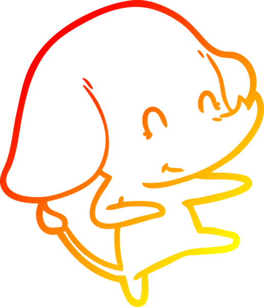 Bir insan tarafından çizilmiş şirin bir fil çizimi.