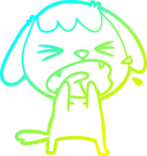 Bir insan tarafından çizilmiş şirin bir köpeğin soğuk gradyan çizimi