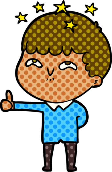 çizgi film bir insan tarafından çizilmiş hayret verici çocuk.